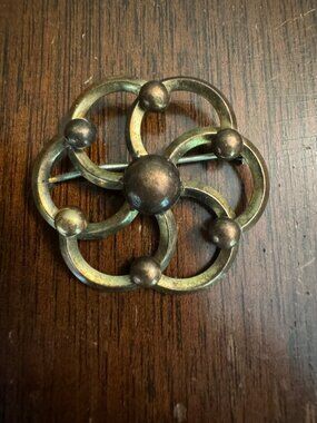 Binder Brothers Brooch 12K Gold Filled Art Nouveau Scroll Signed BB 6.63g